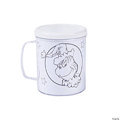Color Your Own Dr. Seuss™ The Grinch Plastic Mugs - 12 Pc.