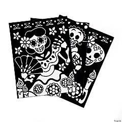 Color Your Own Fuzzy Day of the Dead Posters - 24 Pc.