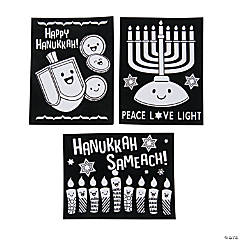 Color Your Own Fuzzy Hanukkah Posters - 24 Pc.