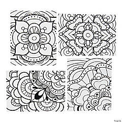 Color Your Own Fuzzy Mandala Posters - 24 Pc.