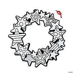 Color Your Own Fuzzy Patriotic Wreaths - 12 Pc.
