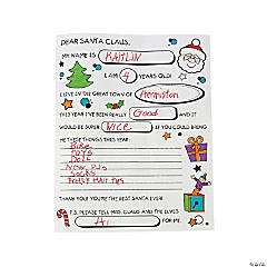 Color Your Own Letter To Santa - 50 Pc.