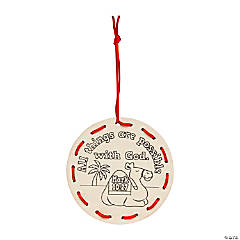 Color Your Own Mark 10 Lacing Ornaments - 12 Pc.