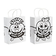 Color Your Own Medium Christian Pumpkin Gift Bags - 12 Pc.