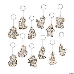 Color Your Own Pajama Crew Collectable Keychains - 12 Pc.