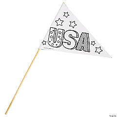 Color Your Own Patriotic Pennant Flags - 24 Pc.