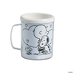 Color Your Own Peanuts<sup>®</sup> Valentine  BPA-Free Plastic Mugs - 12 Ct.