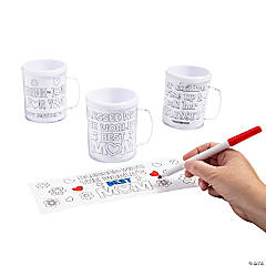 Color Your Own Religious Mother's Day BPA-Free Plastic Mugs - 12 Ct.