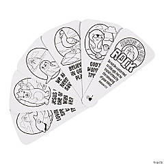Color Your Own Rocky Beach VBS Fans - 12 Pc.