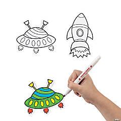 Color Your Own Space Magnets - 12 Pc.