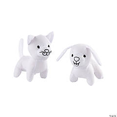 Color Your Own Stuffed Dogs & Cats - 12 Pc.