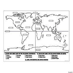 Color Your Own World Map Posters - 30 Pc.