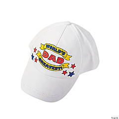 Color Your Own World’s Greatest Dad Baseball Hats - 12 Pc.