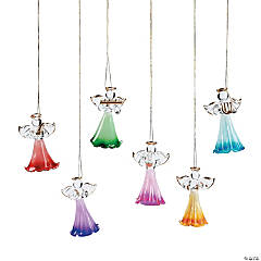 Colorful Angel Christmas Ornaments - 12 Pc.