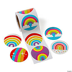 Colorful Rainbow Sticker Roll - 100 Pc.