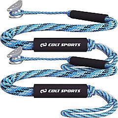 Colt Sports Bungee Dock Lines Mooring Rope for Boats - Blue, White and  Black 7 Feet - Marine Rope, Elastic Boat, Jet Ski with Secure Stainless  Steel Hooks