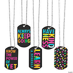 Confetti Dog Tag Necklaces - 12 Pc.