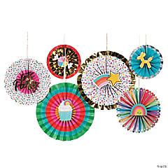 Blue Paper Fan - Hanging Paper Decorations - Pf27-012 - Firefly Solutions