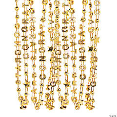 Congrats Grad Gold Bead Necklaces - 48 Pc.