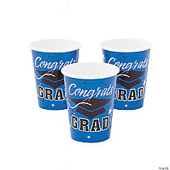 25 PC Personalized Round Graduation Party Cups with Lids & Straws 4 15 oz