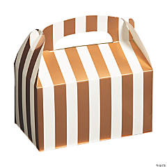 Copper Foil Striped Favor Boxes - 12 Pc.