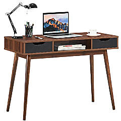 WOHOMO Modern Small Computer Folding Desk for Home Office, Rustic Brown, 39