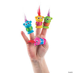 Crazy Hair Finger Puppets - 12 Pc.