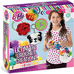 Creative Kids DIY All in One Crochet Knitting Kit for Beginners Starter Arts & Craft Set for Kids Teens Tweens & Adults - How to Learn Make