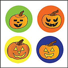 Bulk 144 Pc. Goofy Jack-O'-Lantern Face Stickers