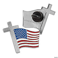 Cross with Flag Pins - 36 Pc.