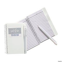 Custom Full-Color Logo Spiral Notebook & Pen Sets - 12 Pc.