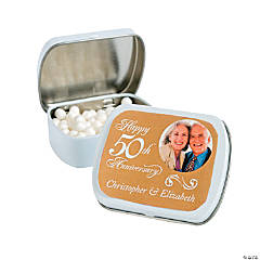 Candy Personalized Two Hearts Silver Mint Tins
