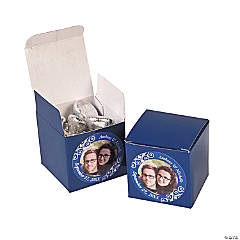 Custom Photo Mini Blue Favor Boxes - 24 Pc.