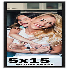 CustomPictureFrames.com 8x8 Frame Black Picture Frame Modern Photo Frame  Includes UV Acrylic Front Acid Free Foam Backing Board Hanging Hardware no  Mat