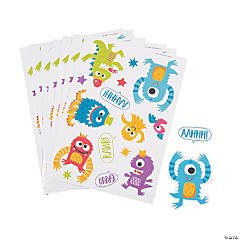 Cute Monster Sticker Sheets - 24 Pc.