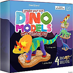 Dan&Darci - Dino Models, Clay Craft Kit - Build a Dinosaur Gifts for Boys & Girls - Build 4 Dinos with Air Dry Magic Modeling Clay Model Set