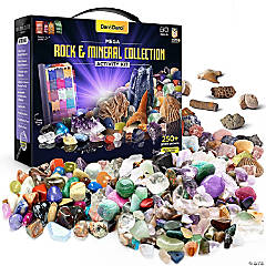 Dan&Darci Mega Rock Collection for Kids - Includes 250+ Bulk Rocks, Gemstones & Crystals Plus Genuine Fossils and Minerals