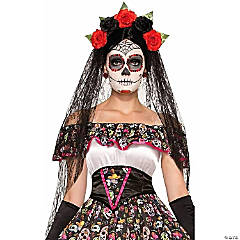 Day of the Dead Black Costume Veil