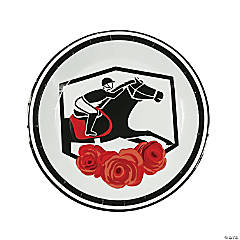 Derby Party Black Horse & Red Roses Paper Dinner Plates - 8 Ct.