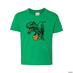 Dinosaur Basketball Youth T-Shirt - Extra Large