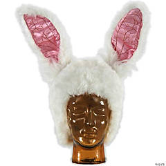 Disney Alice in Wonderland White Rabbit Faux Fur Adult Costume Hat One Size