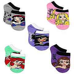 Disney Princess Girls 6 pack Socks (Small (4-6), Princess Names No