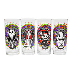 Disney The Nightmare Before Christmas Characters 9-Ounce Rock Glasses | Set  of 4