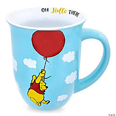 Disney Winnie The Pooh Balloon Float Wide Rim Ceramic Mug  Holds 16 Ounces