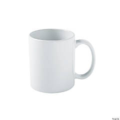 DIY Ceramic White Coffee Mugs - 4 Pc.