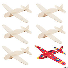 DIY Unfinished Wood Airplanes - 6 Pc.