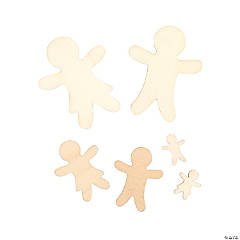 DIY Unfinished Wood Gingerbread Characters - 12 Pc.