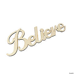 DIY Unfinished Wood Large Believe Word Cutout