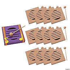 DIY Unfinished Wood Mini Rhythm Board - 12 Pc.