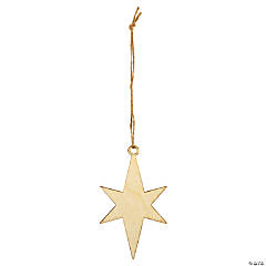 DIY Unfinished Wood North Star Ornaments - 24 Pc.